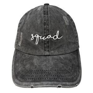 Squad Slideback Baseball Cap Gray One Size Adjustable Distressed Funky Junque
